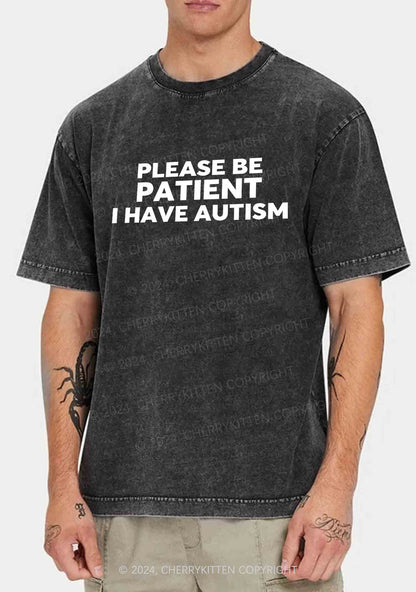 Please Be Patient I Have Autism Y2K Washed Tee Cherrykitten