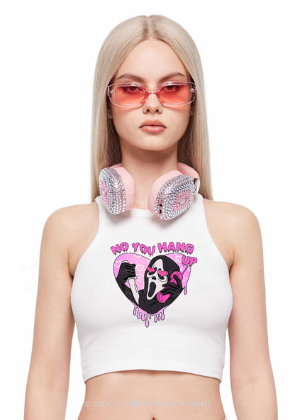 No You Hang Up Y2K Valentine's Day Crop Tank Top Cherrykitten