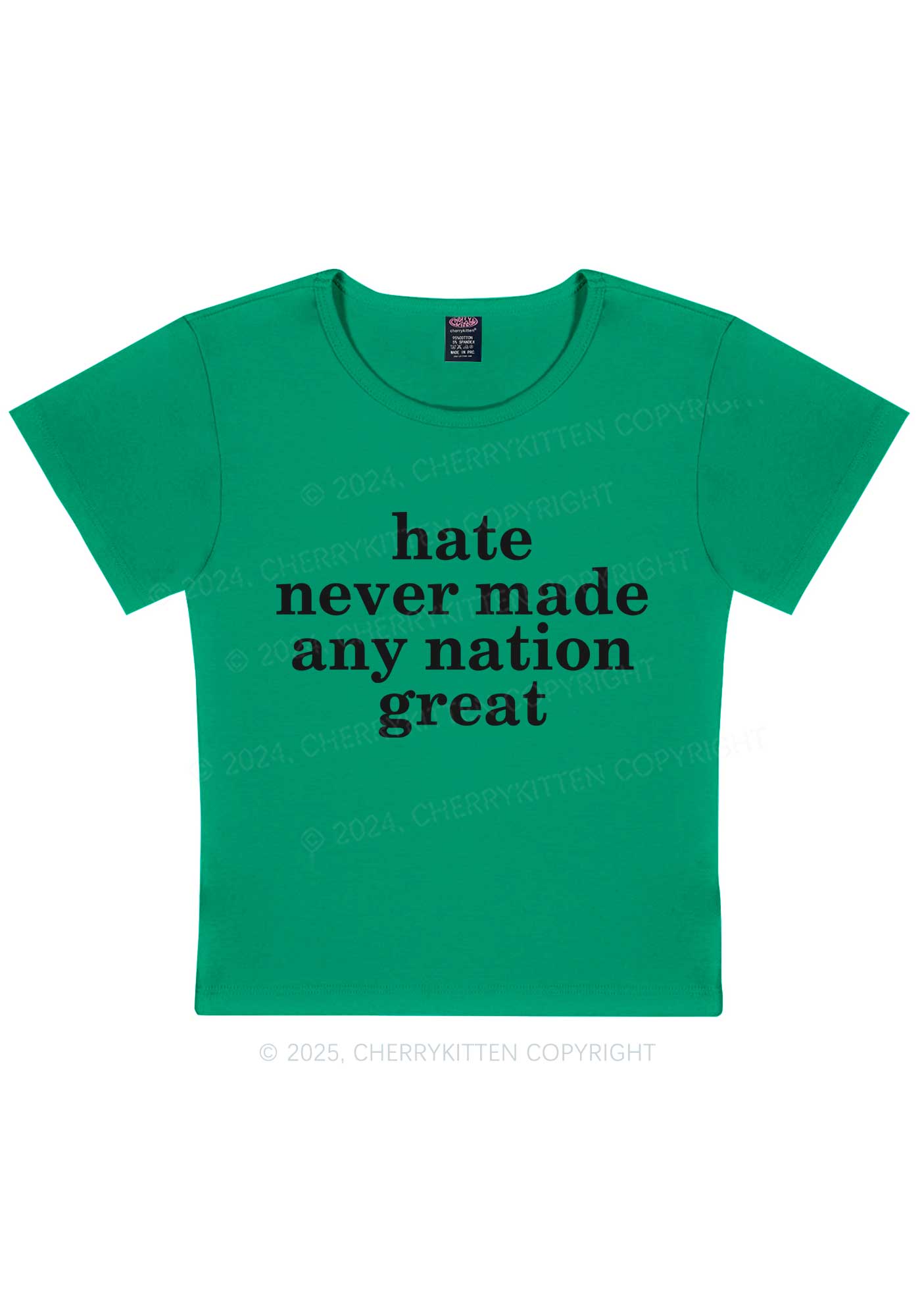 Hate Never Made Nation Great Y2K Baby Tee Cherrykitten