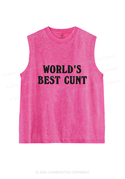 Worlds Best Cxxt Y2K Washed Tank Cherrykitten