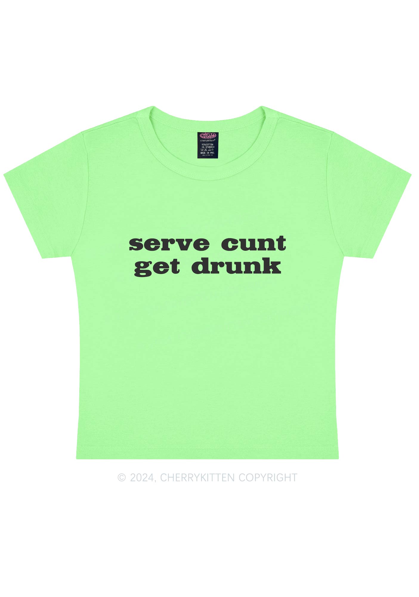 Serve Cxxt Get Drunk Y2K Baby Tee Cherrykitten