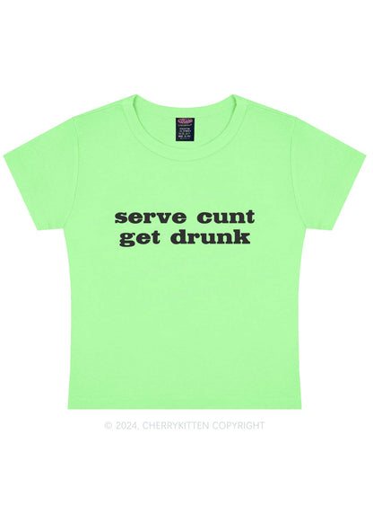 Serve Cxxt Get Drunk Y2K Baby Tee Cherrykitten