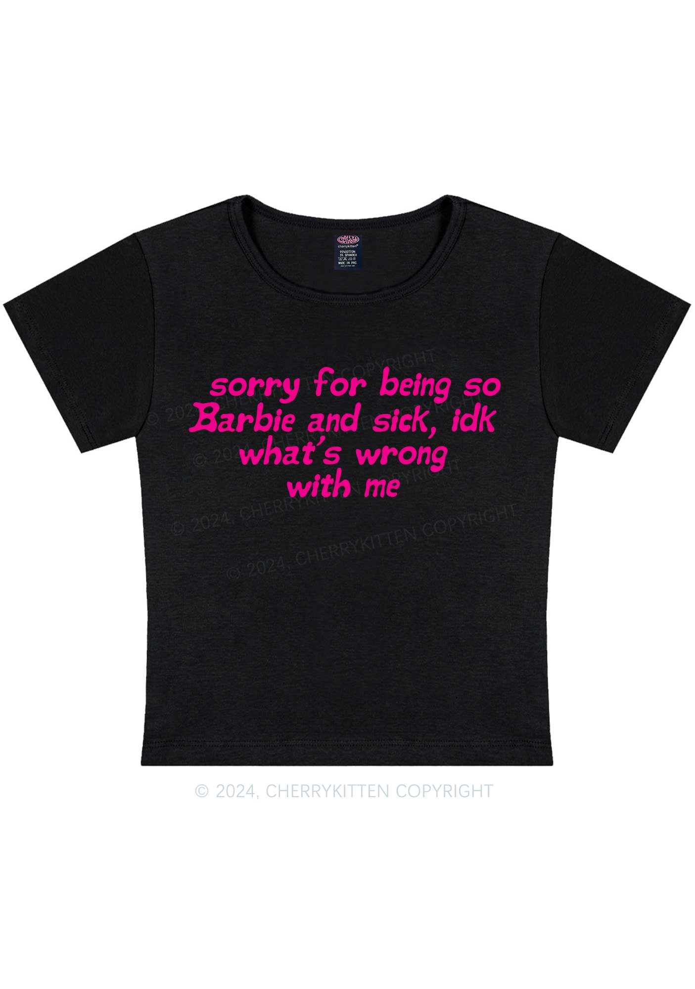 Sorry For Being So Sick Y2K Baby Tee Cherrykitten