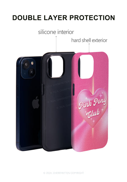 Pink Heart Pony Club Y2K Phone Case Cherrykitten