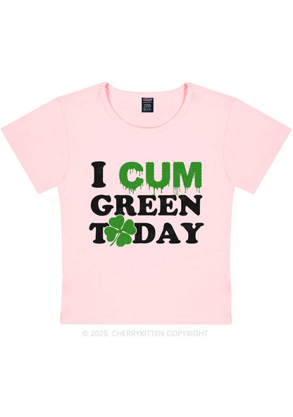 I Cxm Green Today St Patricks Y2K Baby Tee Cherrykitten