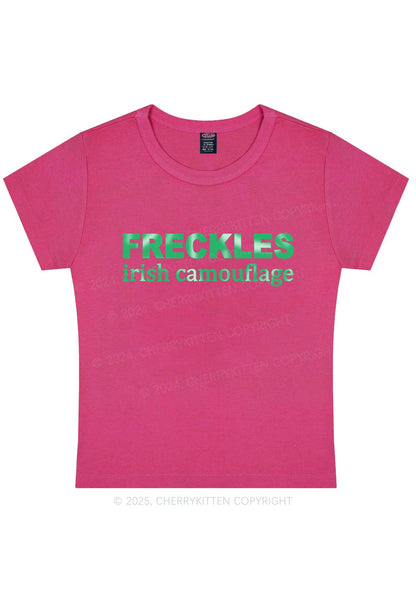 Freckles Irish Camouflage St Patricks Y2K Baby Tee Cherrykitten