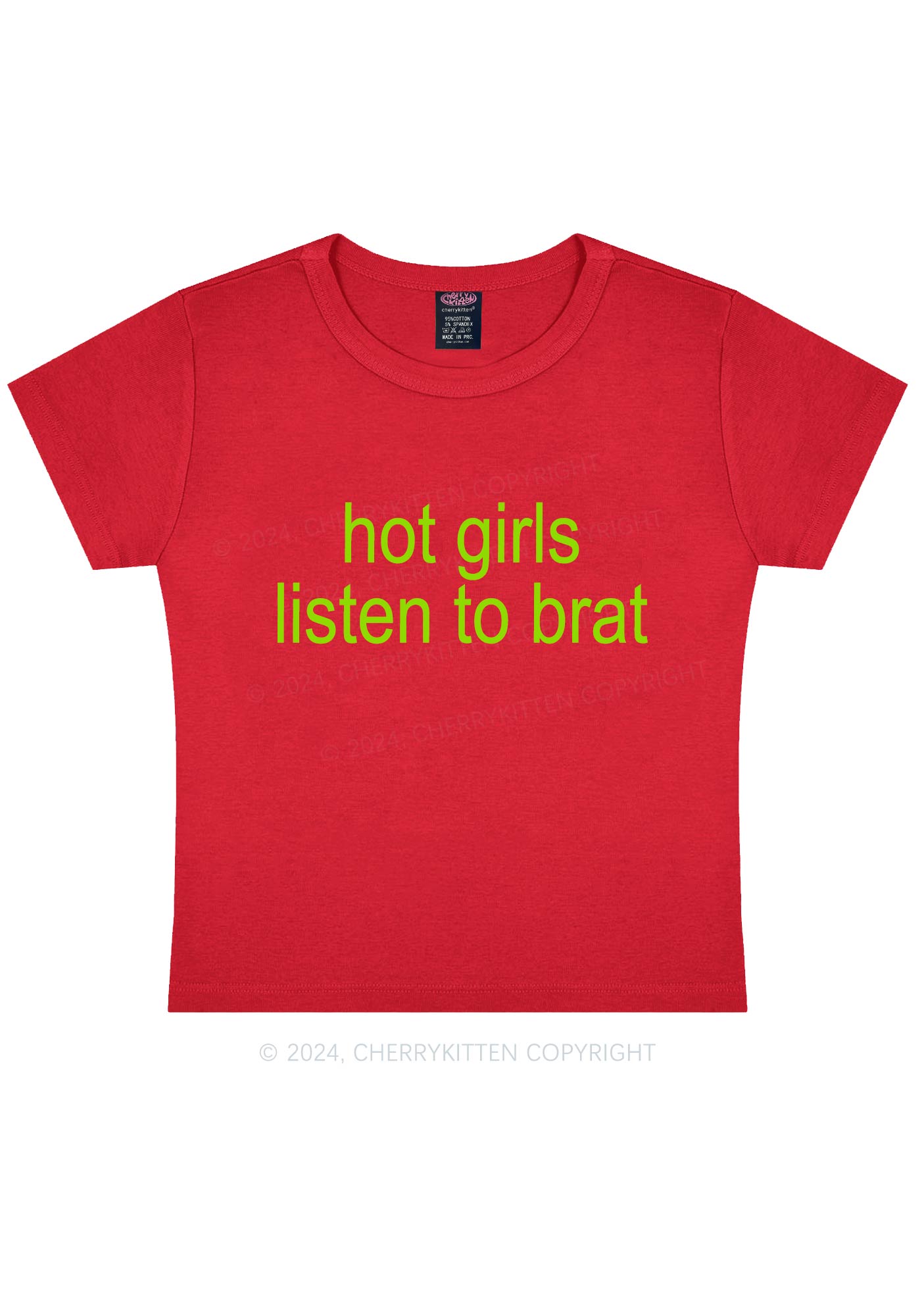 Hot Girls Listen To Brat Y2K Baby Tee Cherrykitten