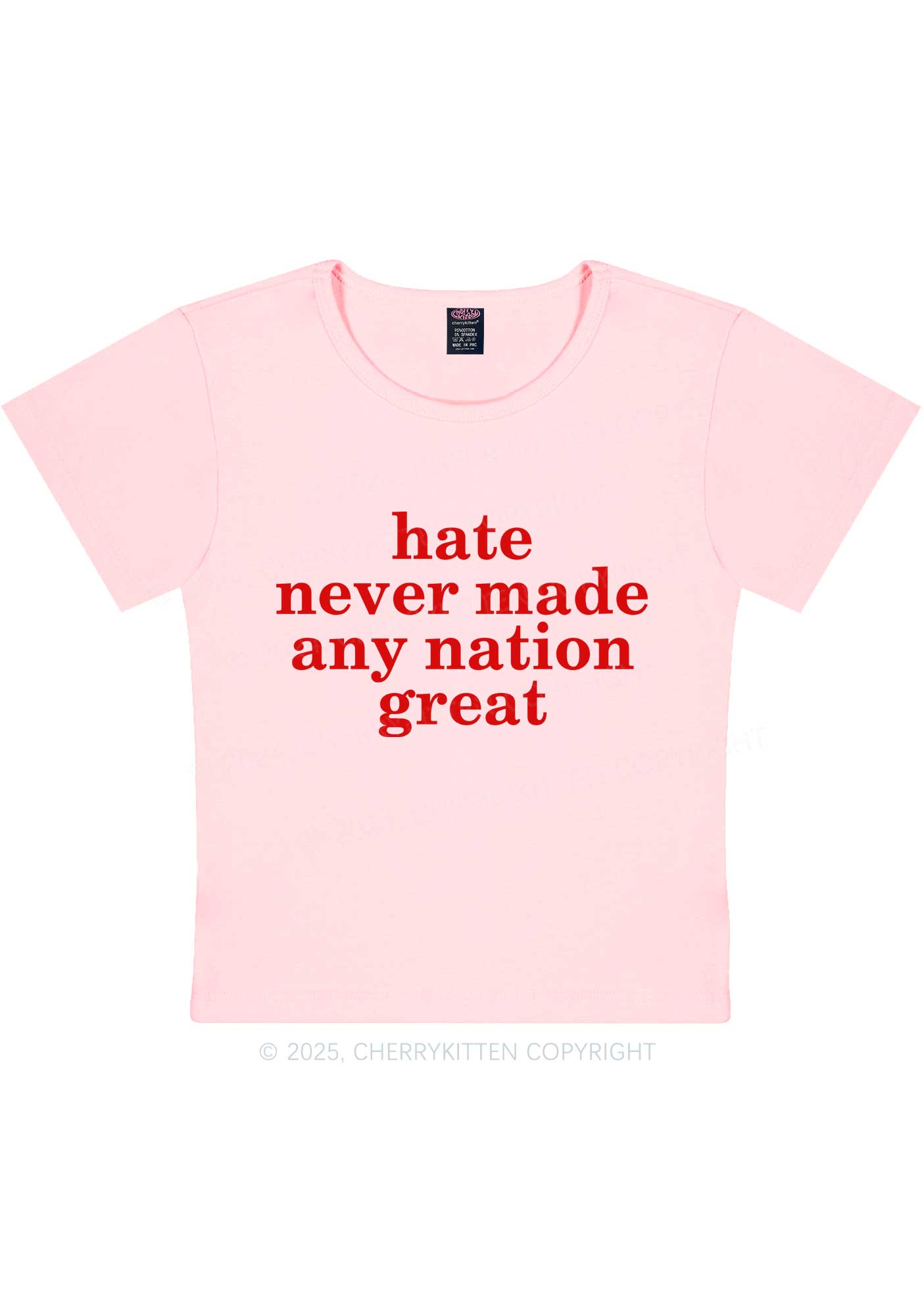 Hate Never Made Nation Great Y2K Baby Tee Cherrykitten