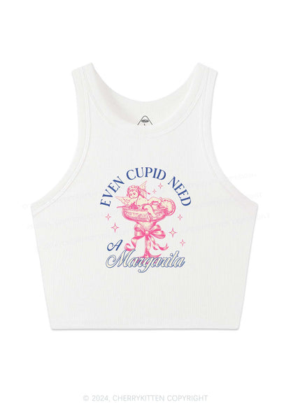 Cupid Needs Margarita Y2K Valentine's Day Crop Tank Top Cherrykitten