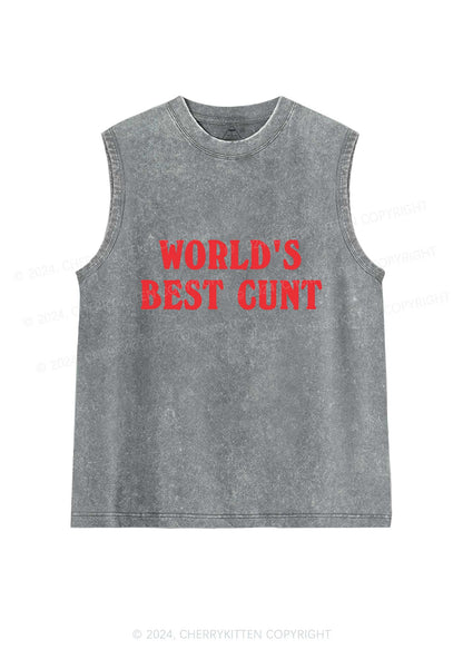 Worlds Best Cxxt Y2K Washed Tank Cherrykitten