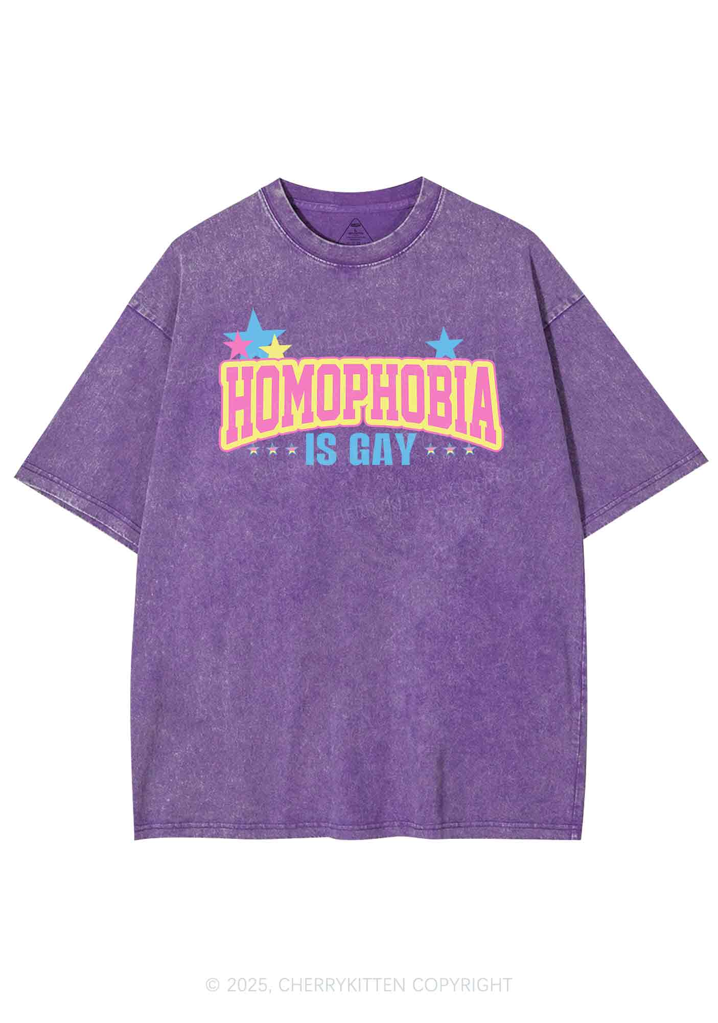 Homophobia Is Gay Y2K Washed Tee Cherrykitten