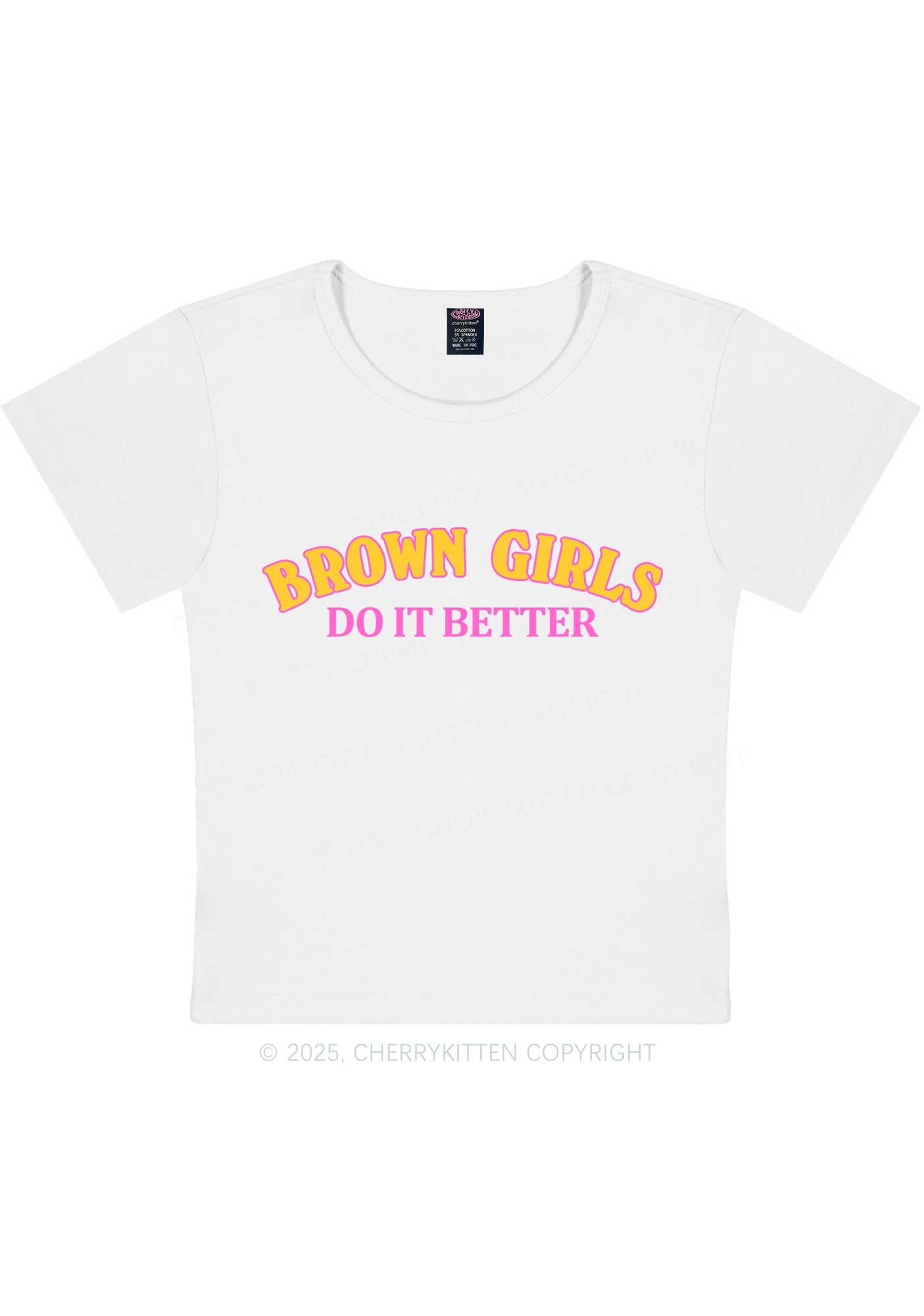 Brown Girls Do It Better Y2K Baby Tee Cherrykitten