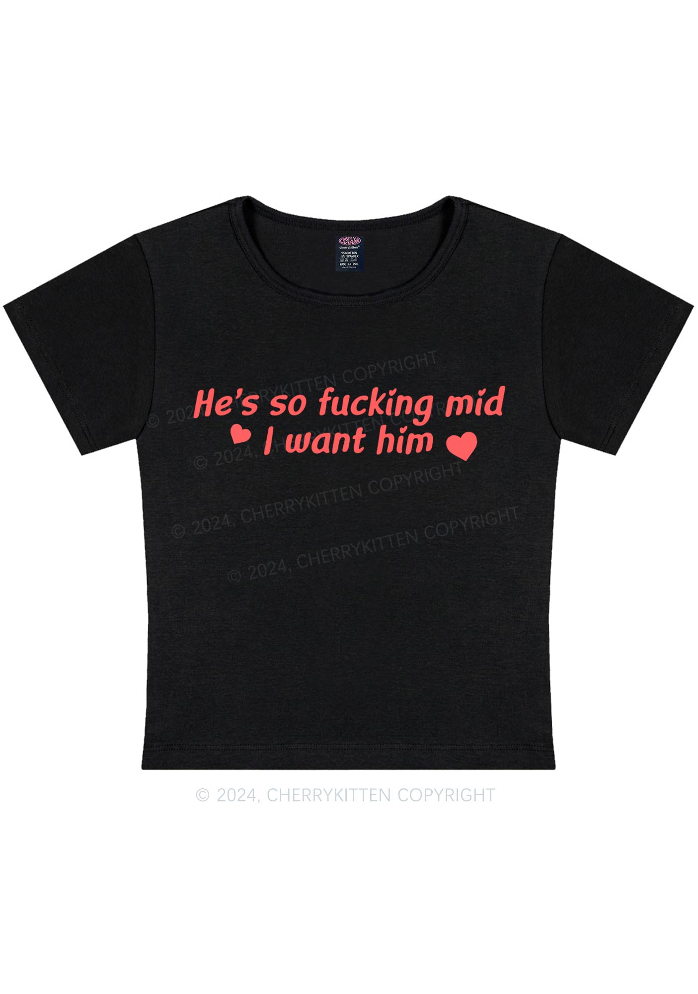 I Want Him Y2K Baby Tee Cherrykitten