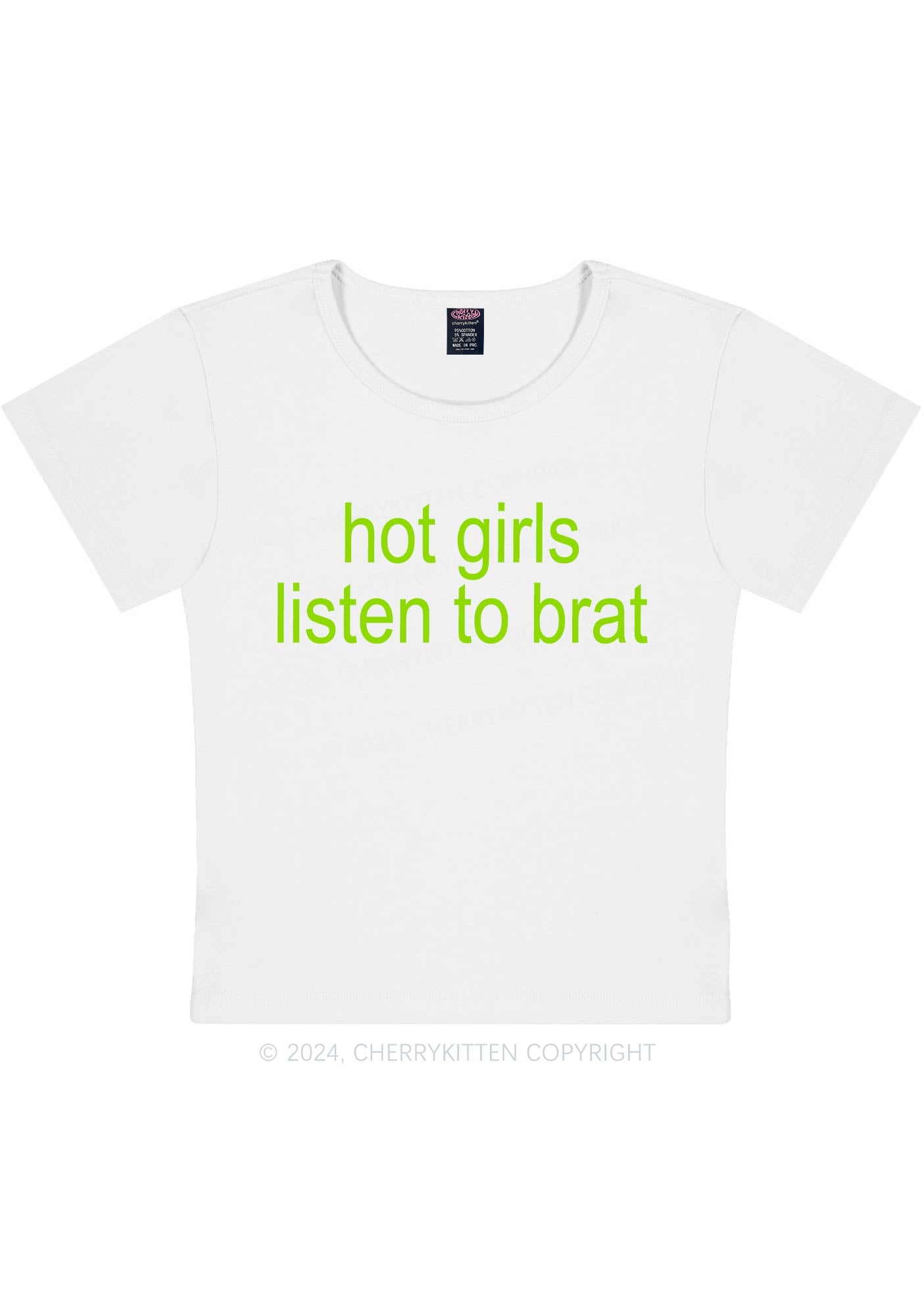 Hot Girls Listen To Brat Y2K Baby Tee Cherrykitten