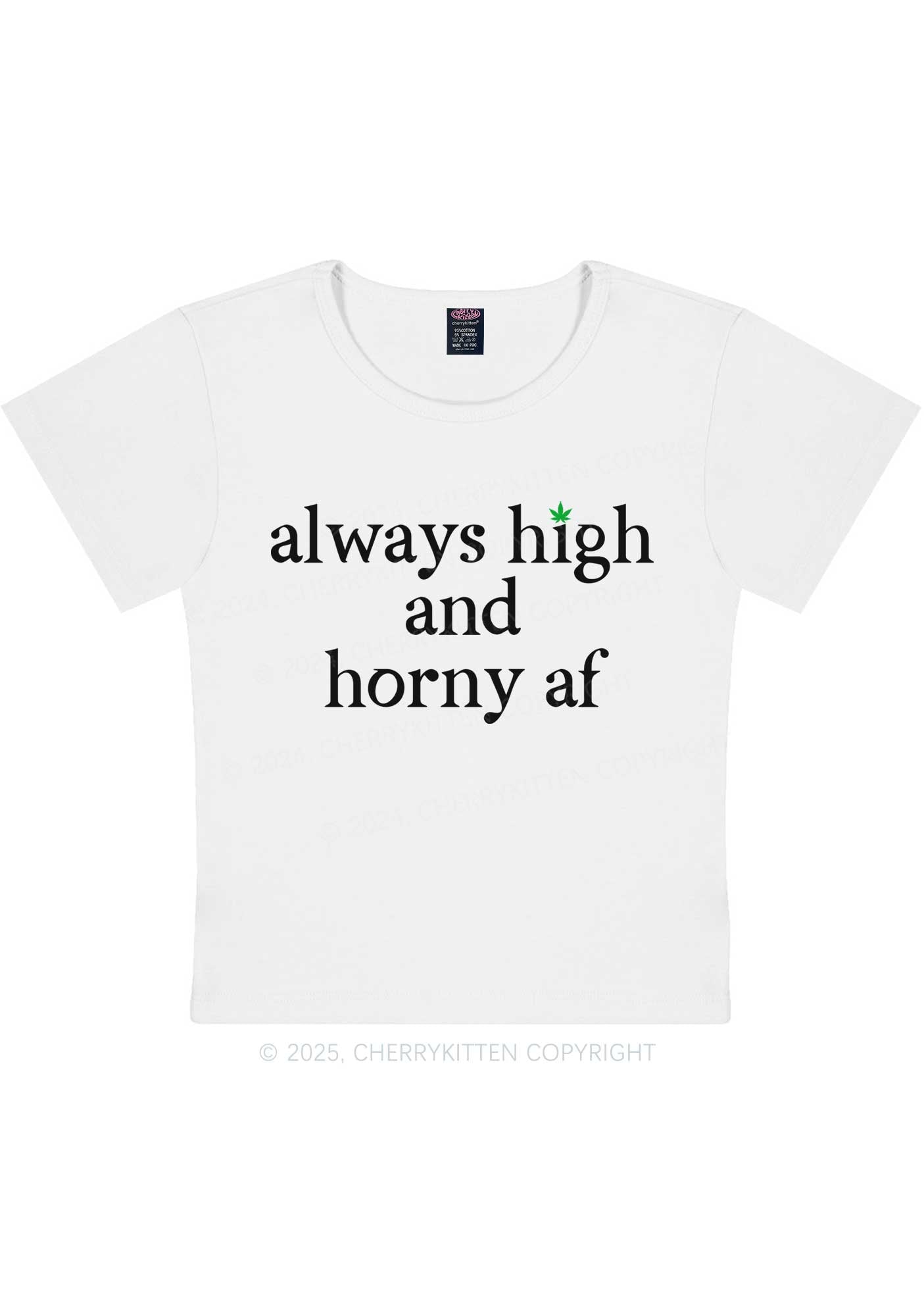 Always High Y2K Baby Tee Cherrykitten