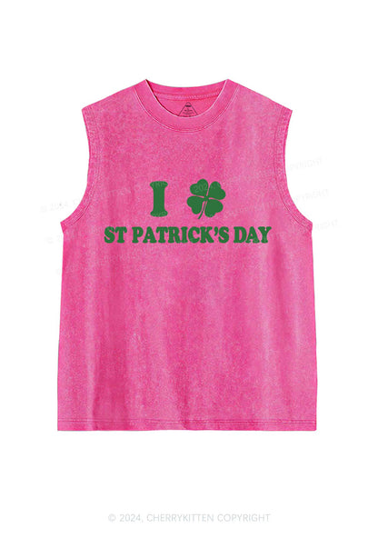 I Love St Patricks Y2K Washed Tank Cherrykitten