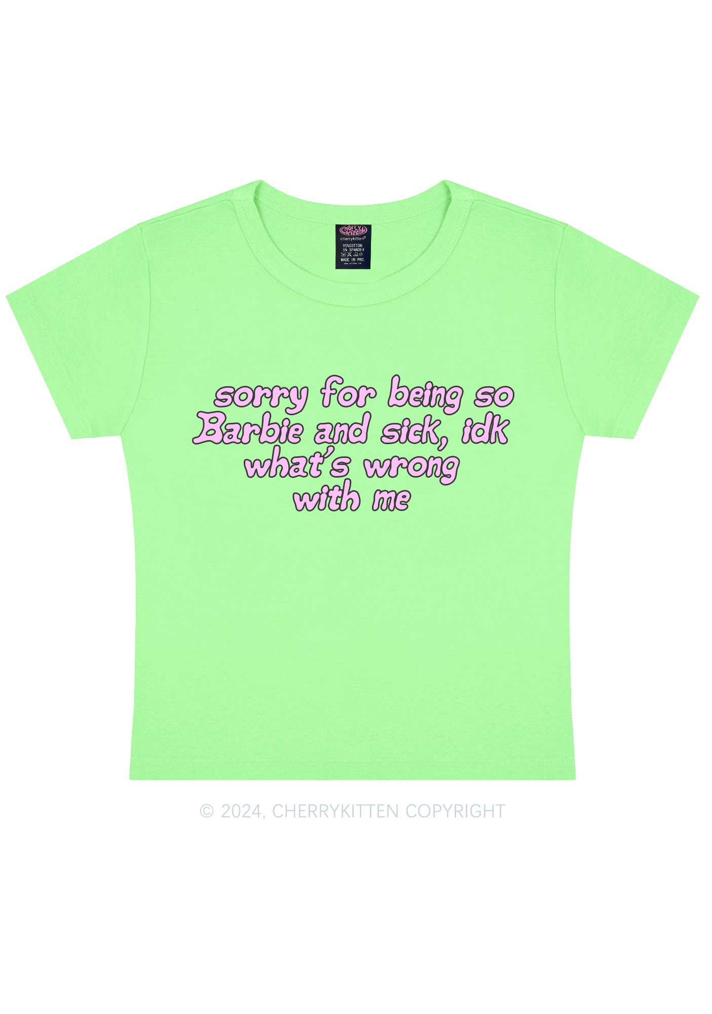 Sorry For Being So Sick Y2K Baby Tee Cherrykitten