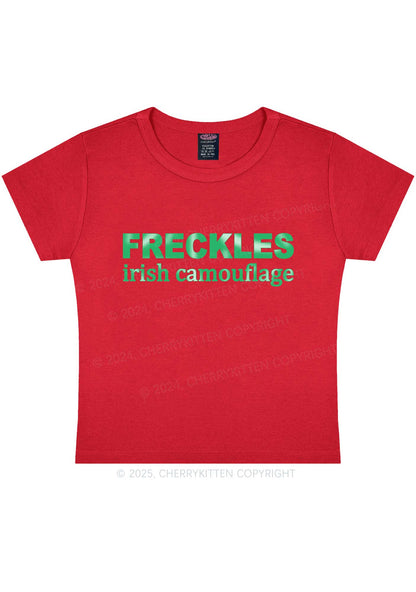 Freckles Irish Camouflage St Patricks Y2K Baby Tee Cherrykitten