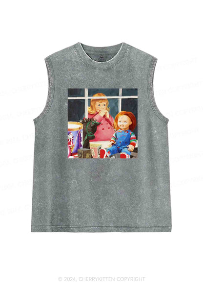 Halloween Chucky Y2K Washed Tank Cherrykitten