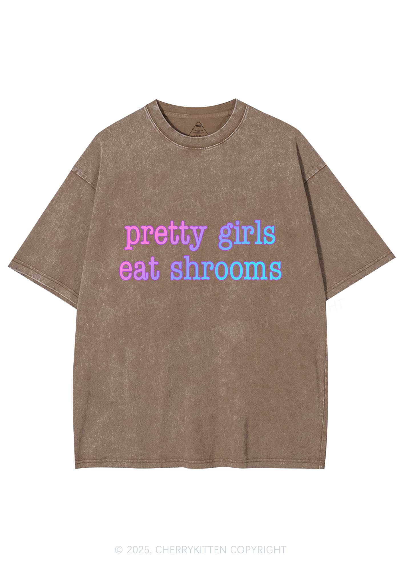 Pretty Girls Eat Shrooms Y2K Shirts Washed Tee Cherrykitten