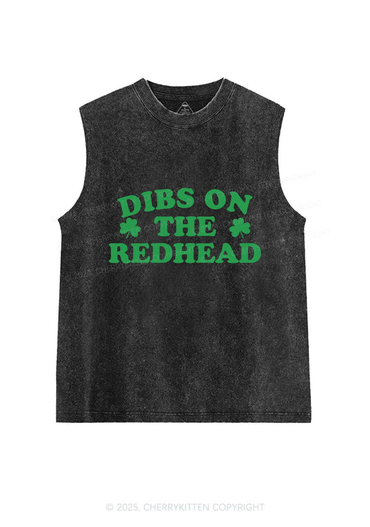 Dibs On The Redhead St Patricks Y2K Washed Tank Cherrykitten