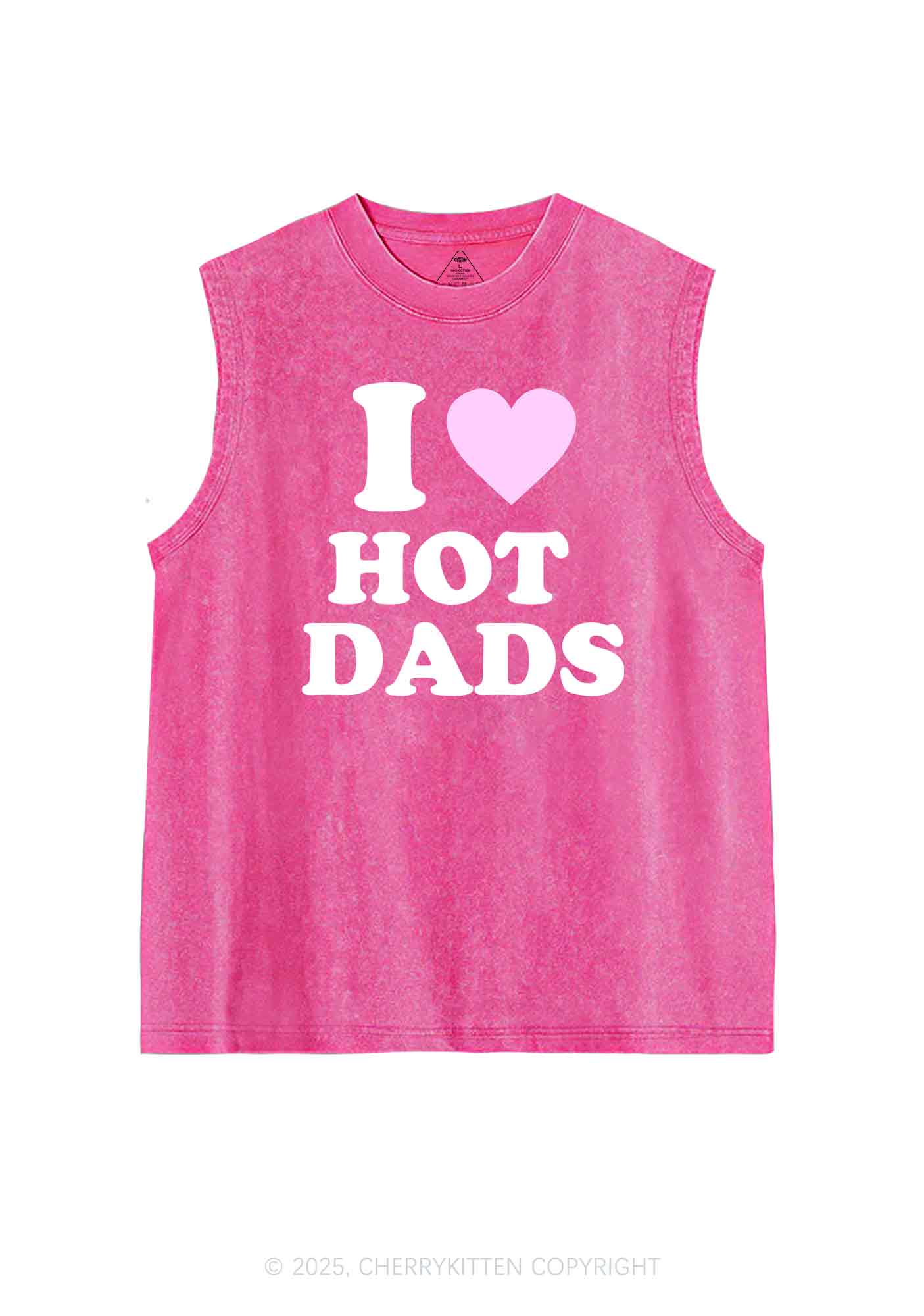 I Love Hot Dads Y2K Washed Tank Cherrykitten