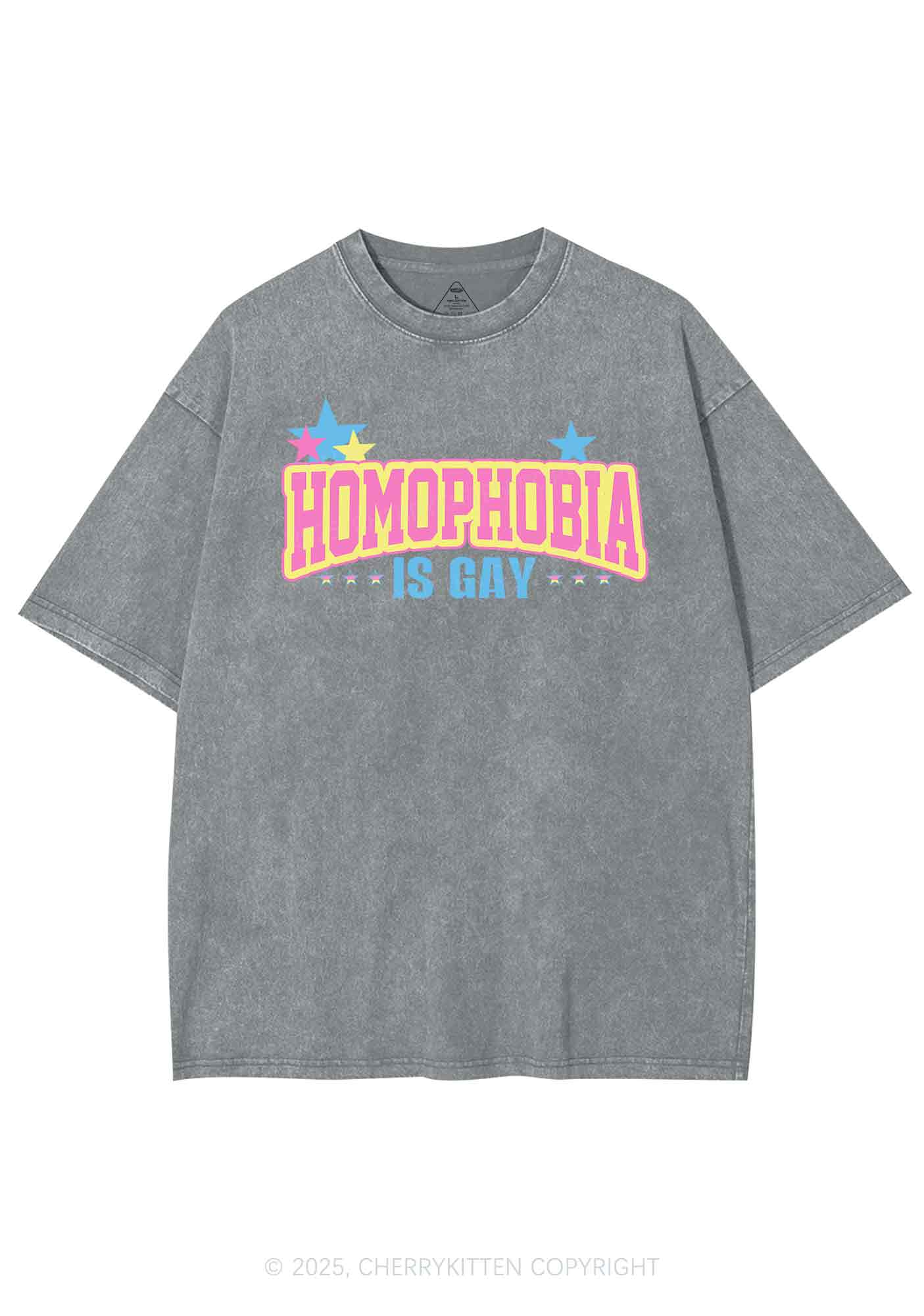 Homophobia Is Gay Y2K Washed Tee Cherrykitten