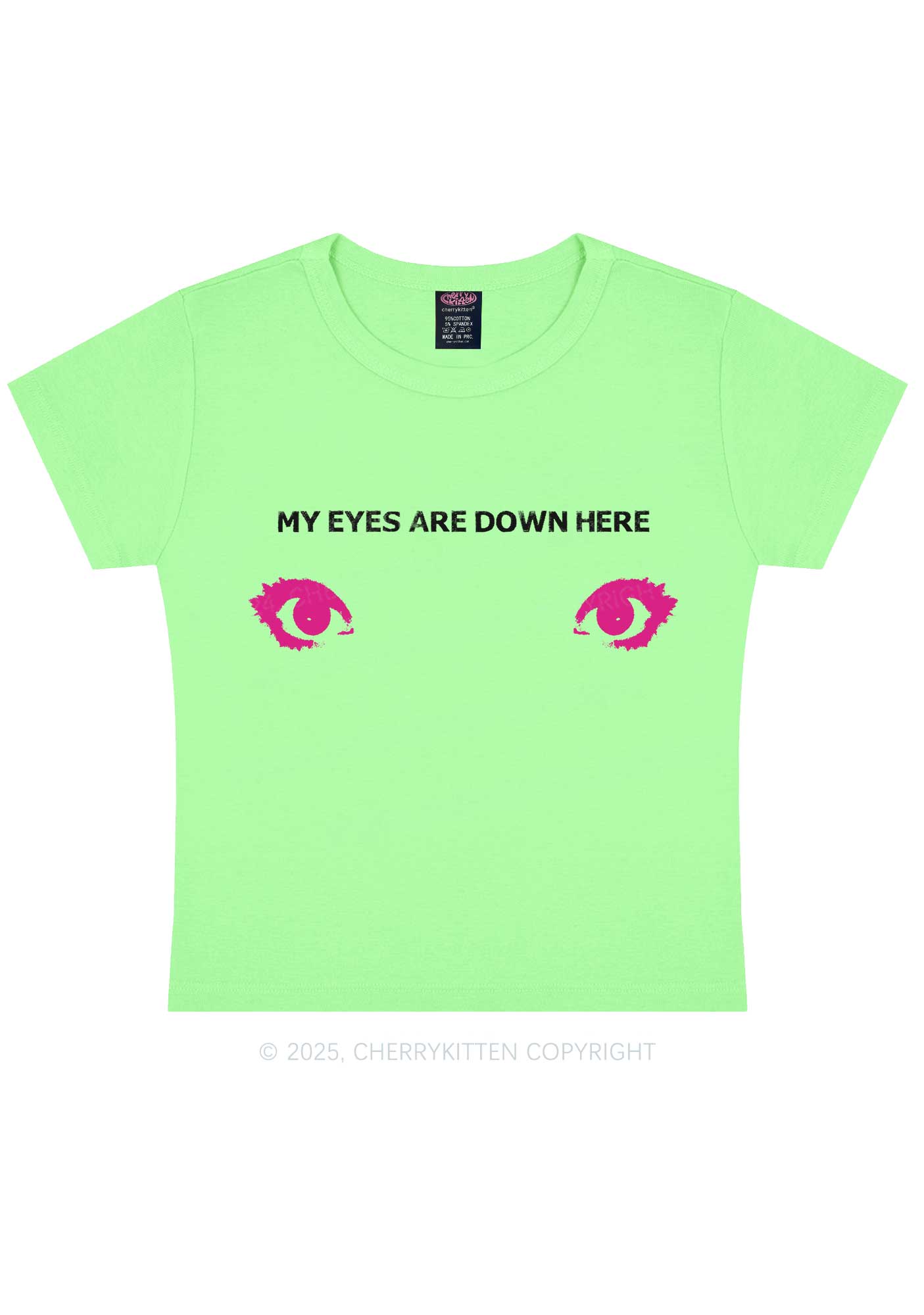 My Eyes Are Down Here Y2K Baby Tee Cherrykitten