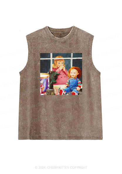 Halloween Chucky Y2K Washed Tank Cherrykitten