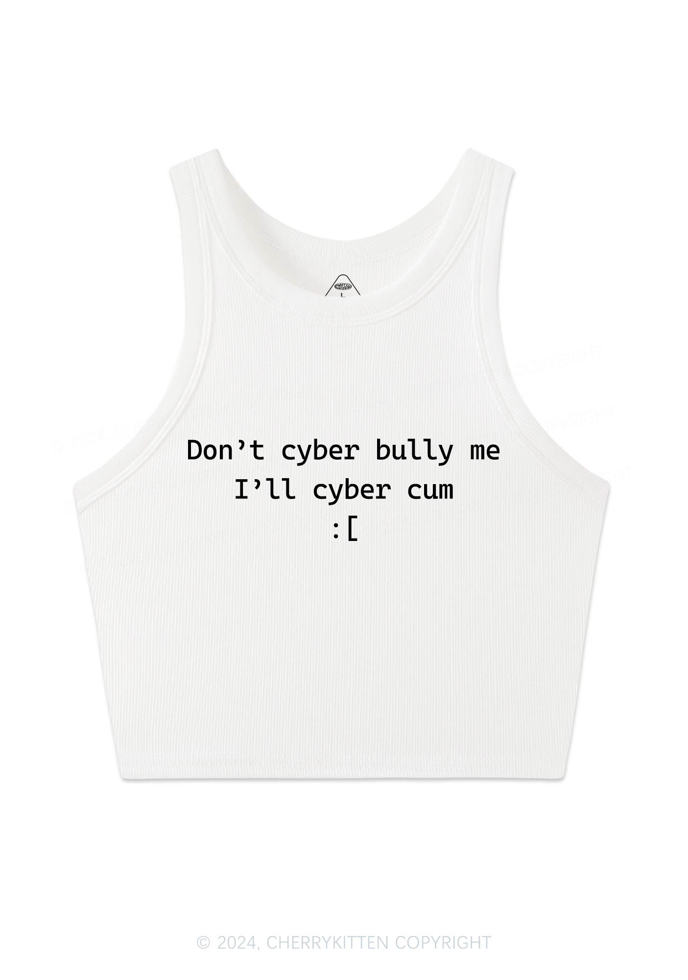 Don't Cyber Bully Me Y2K Crop Tank Top Cherrykitten