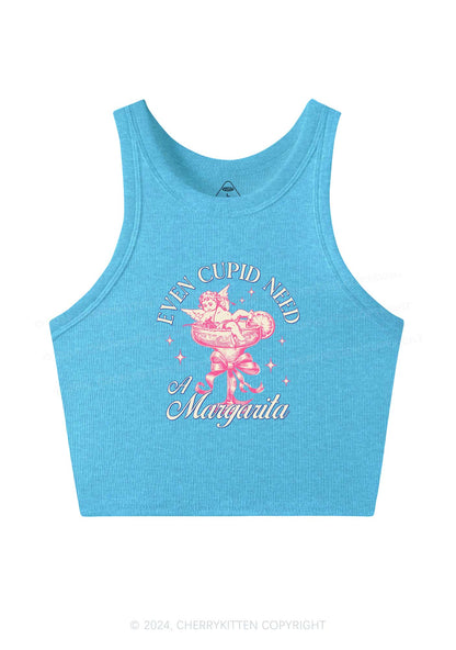 Cupid Needs Margarita Y2K Valentine's Day Crop Tank Top Cherrykitten