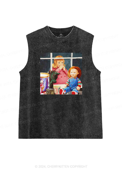 Halloween Chucky Y2K Washed Tank Cherrykitten