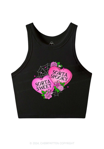 Sorta Spooky Y2K Valentine's Day Crop Tank Top Cherrykitten