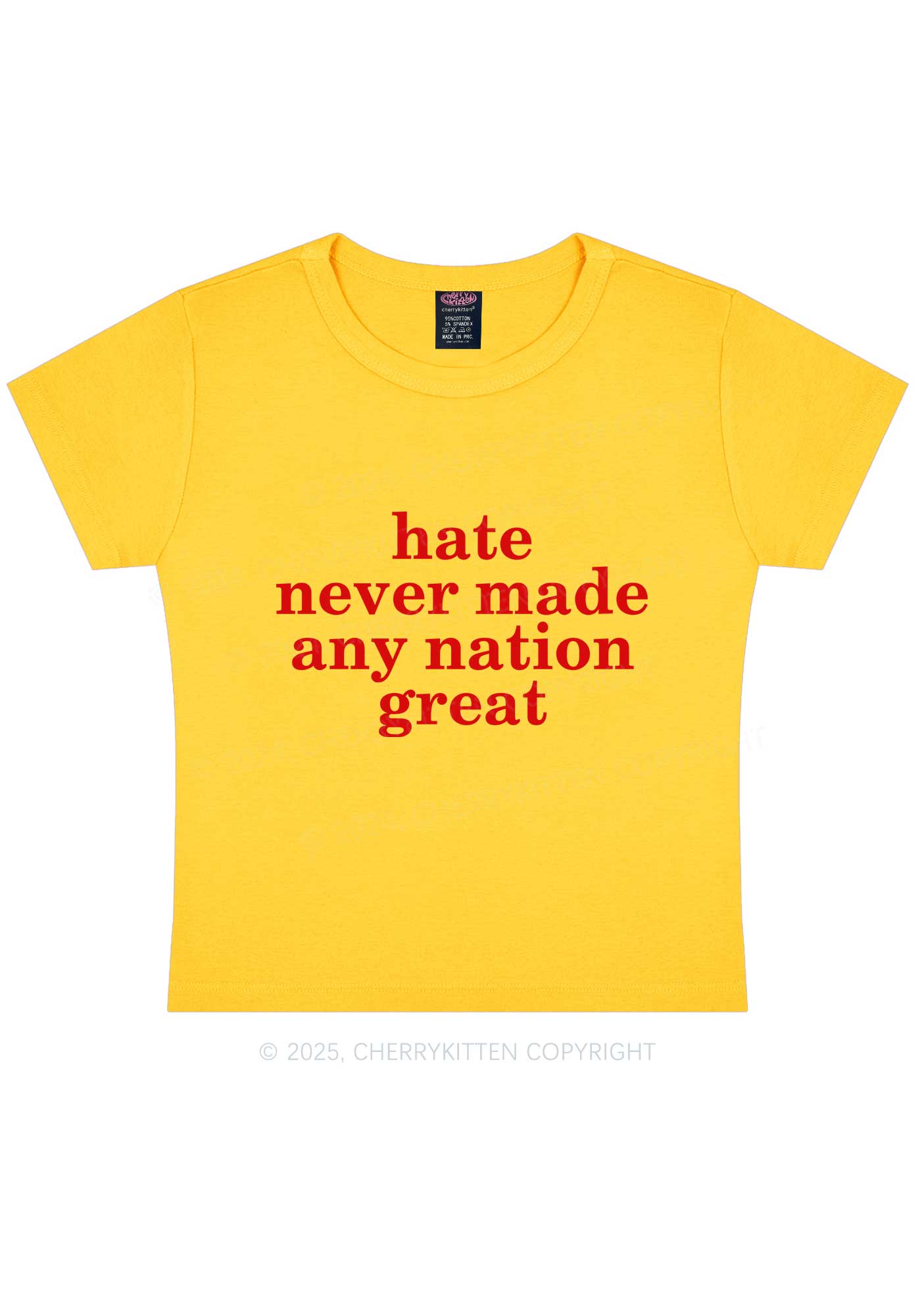 Hate Never Made Nation Great Y2K Baby Tee Cherrykitten