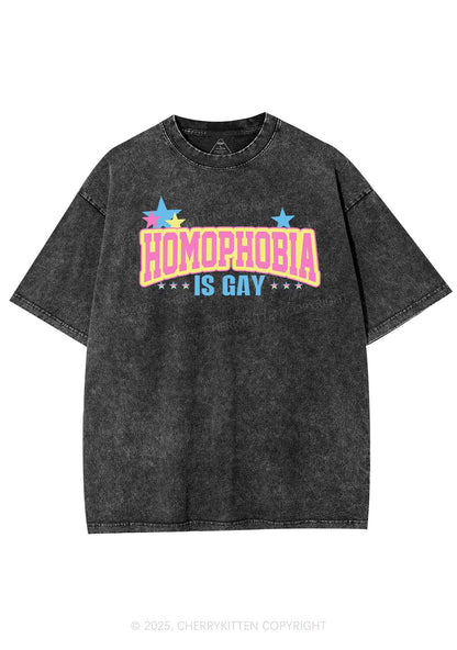 Homophobia Is Gay Y2K Washed Tee Cherrykitten