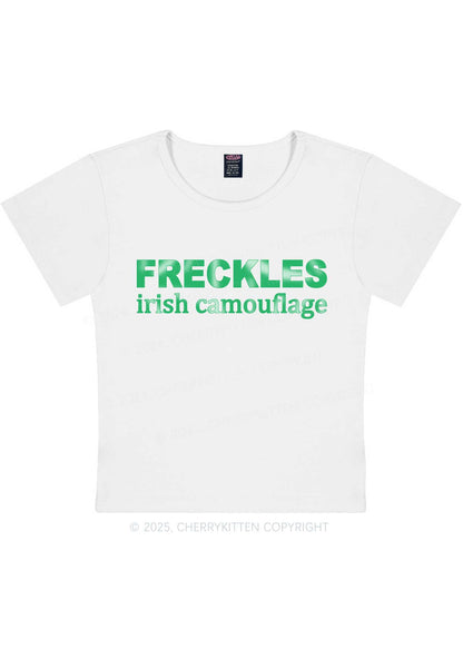 Freckles Irish Camouflage St Patricks Y2K Baby Tee Cherrykitten