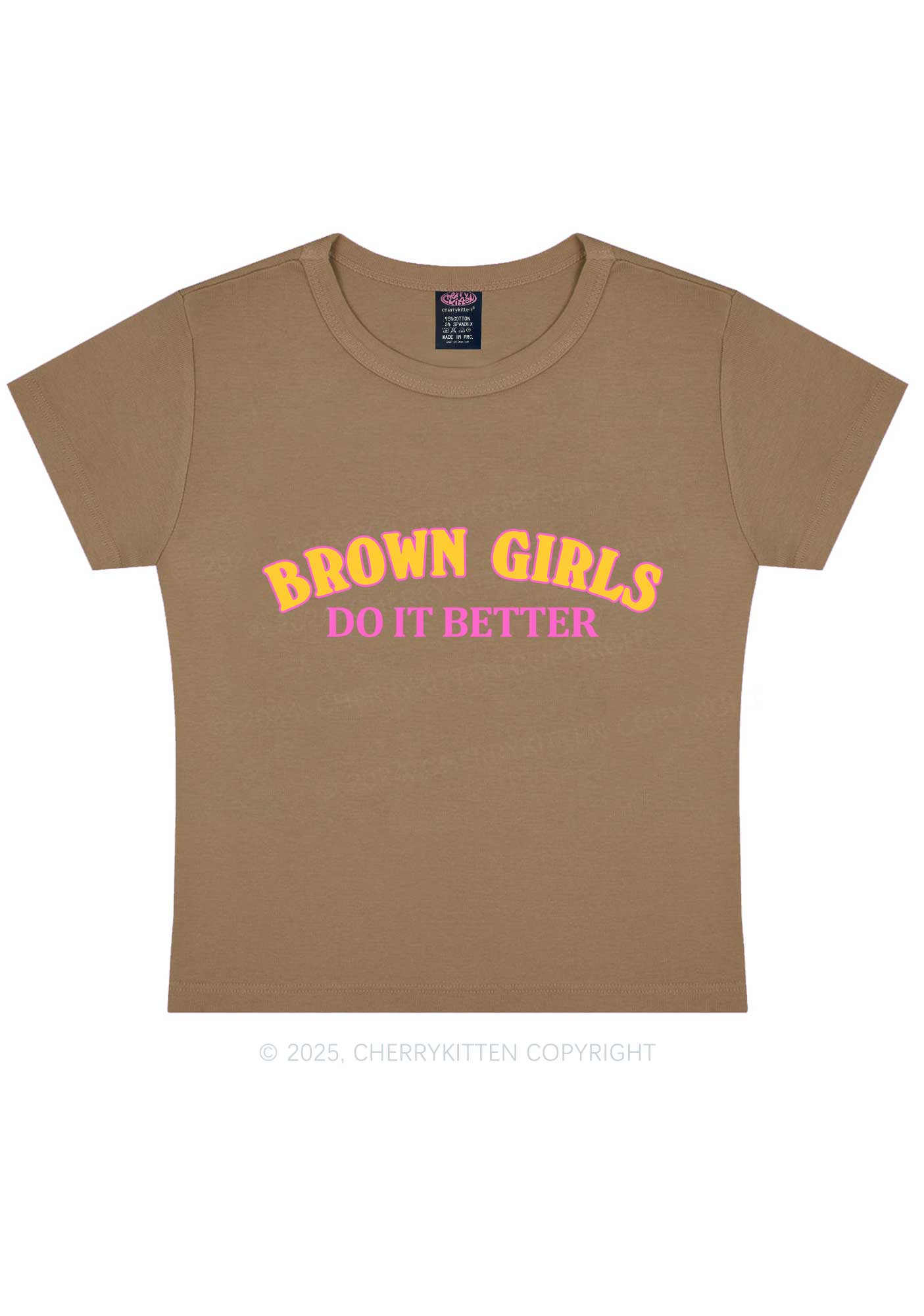 Brown Girls Do It Better Y2K Baby Tee Cherrykitten