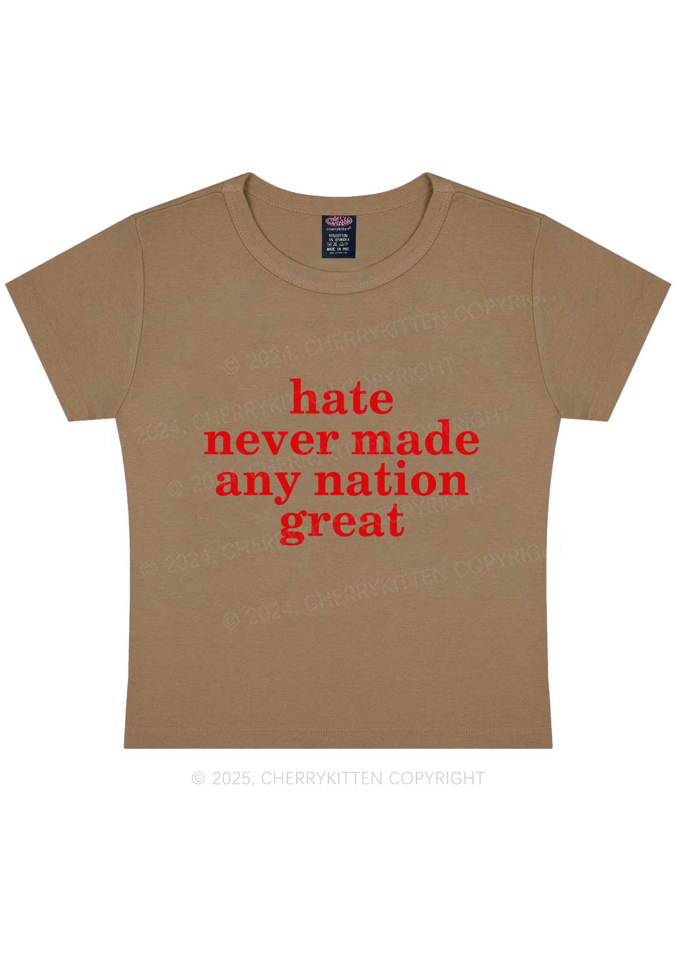 Hate Never Made Nation Great Y2K Baby Tee Cherrykitten