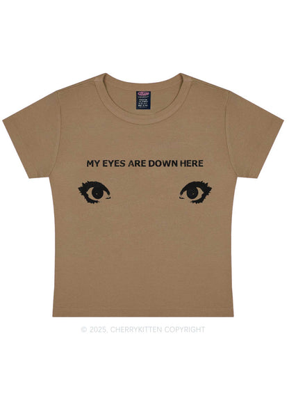 My Eyes Are Down Here Y2K Baby Tee Cherrykitten