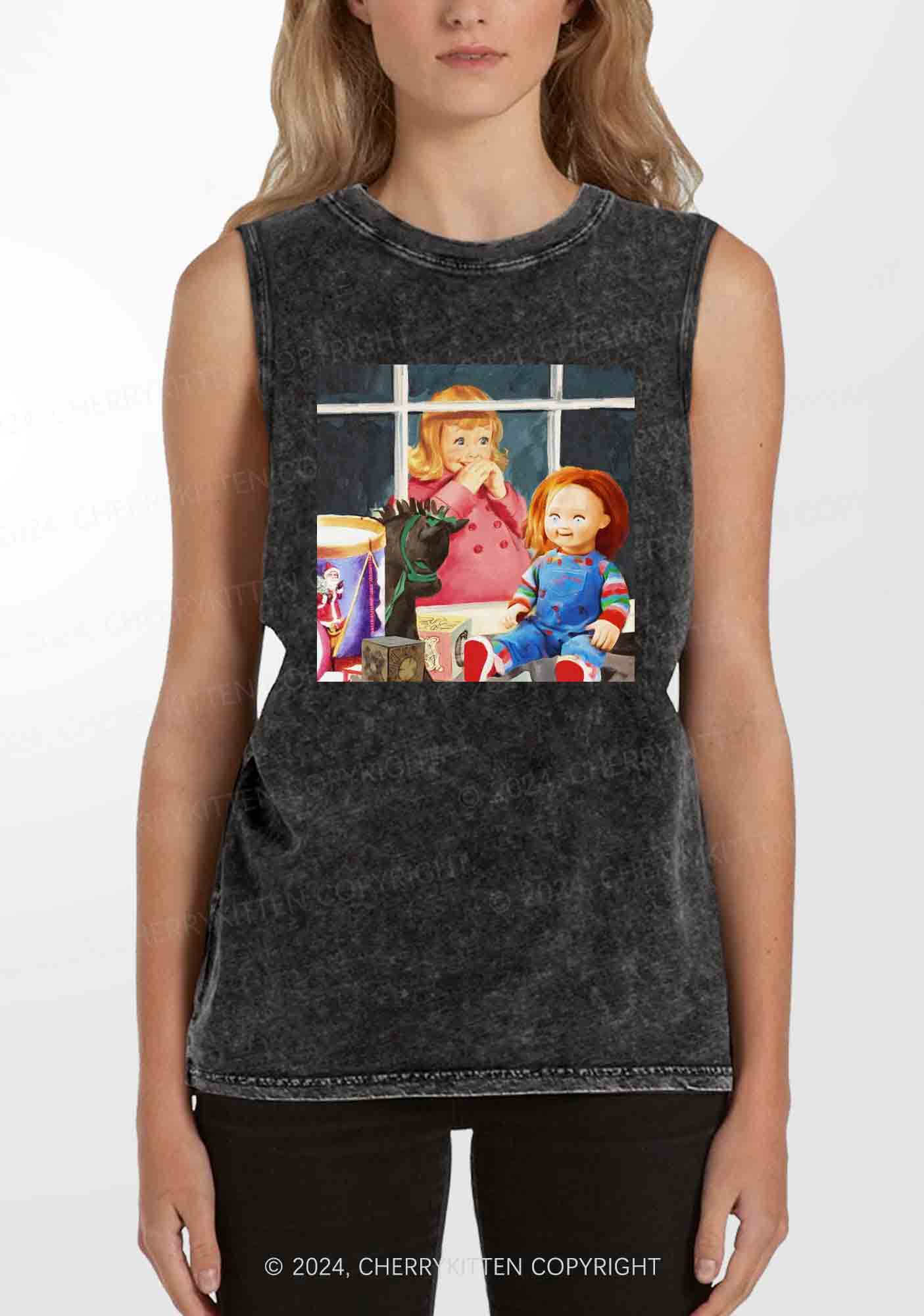 Halloween Chucky Y2K Washed Tank Cherrykitten