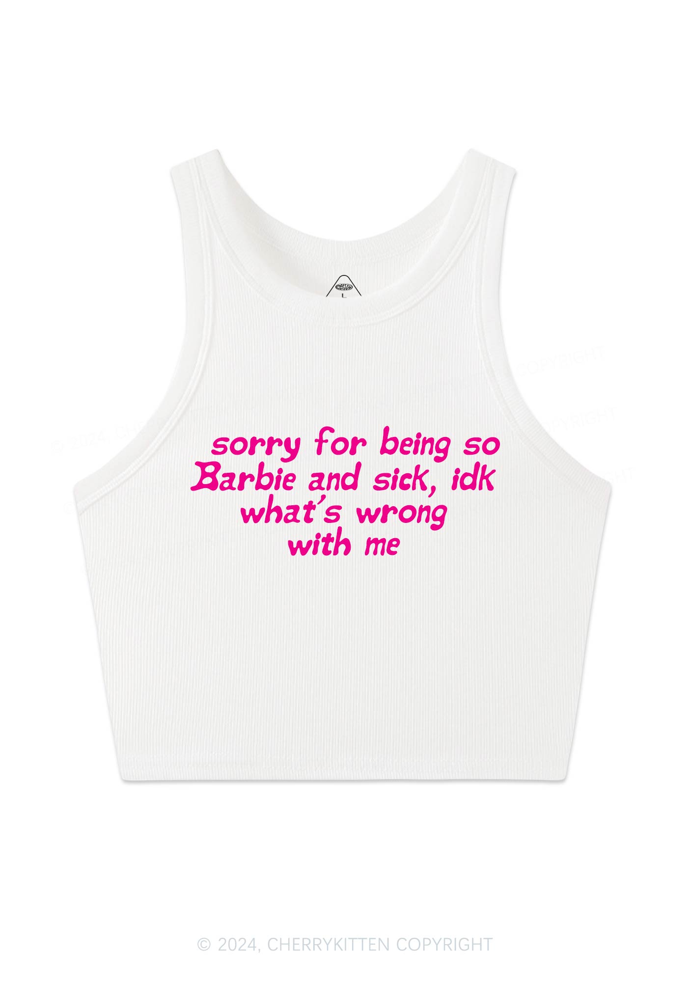 Sorry For Being So Sick Y2K Crop Tank Top Cherrykitten