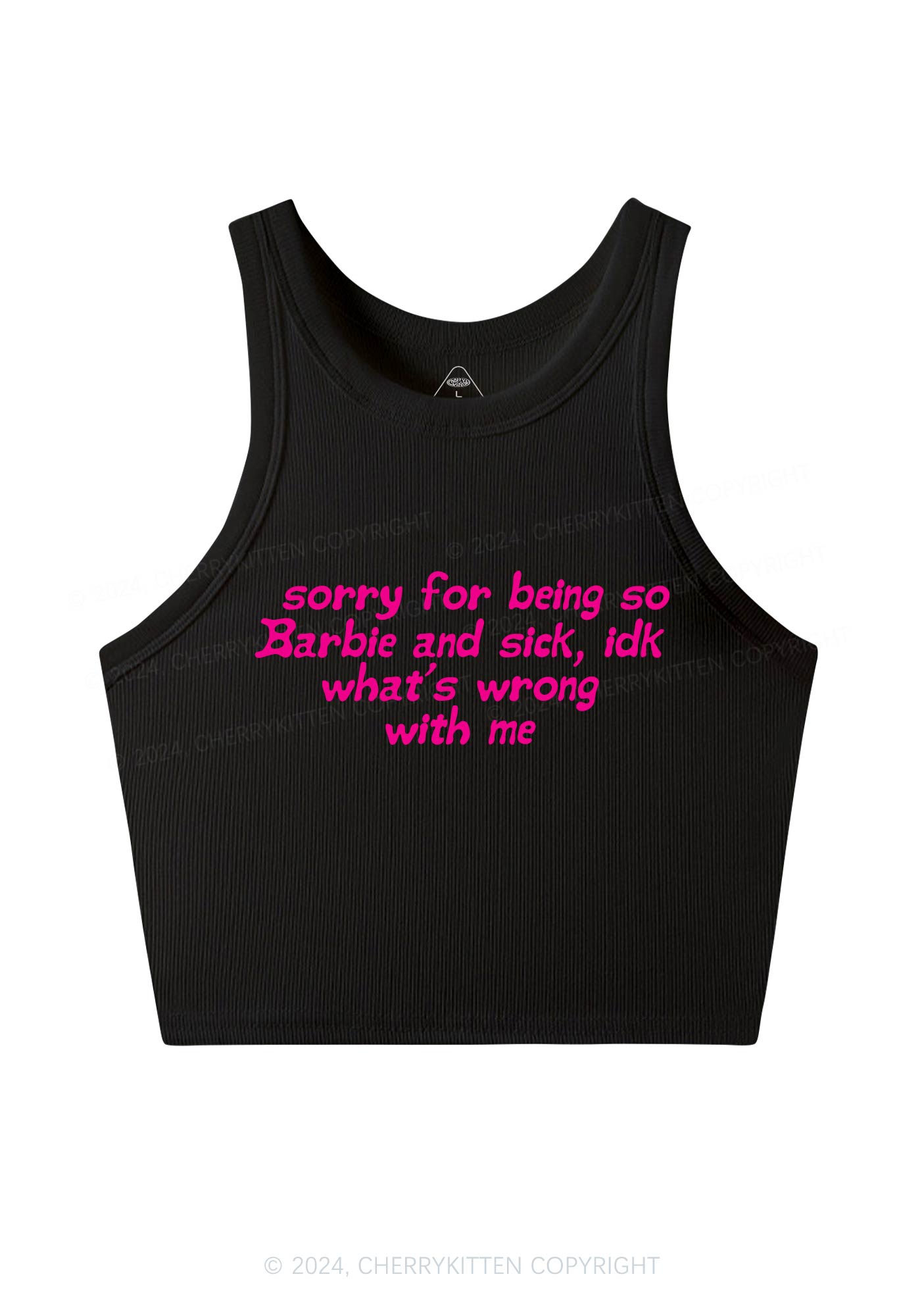 Sorry For Being So Sick Y2K Crop Tank Top Cherrykitten