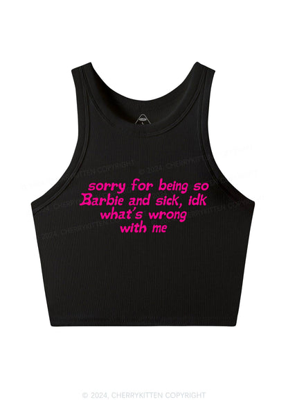 Sorry For Being So Sick Y2K Crop Tank Top Cherrykitten