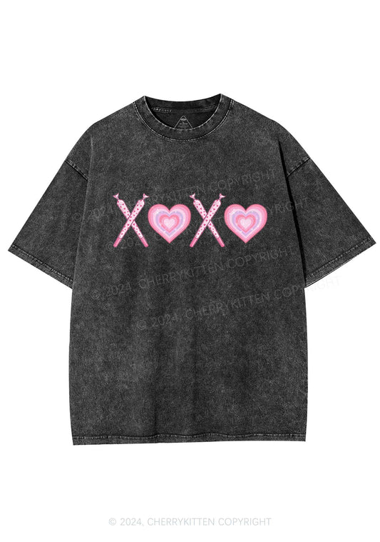 XOXO Heart Y2K Valentine's Day Washed Tee Cherrykitten