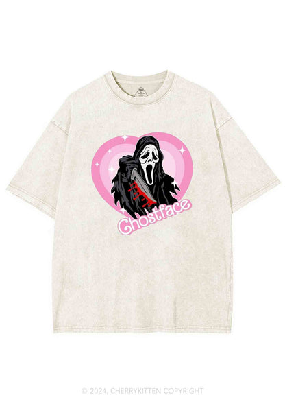 Halloween Pink Ghost Y2K Washed Tee Cherrykitten