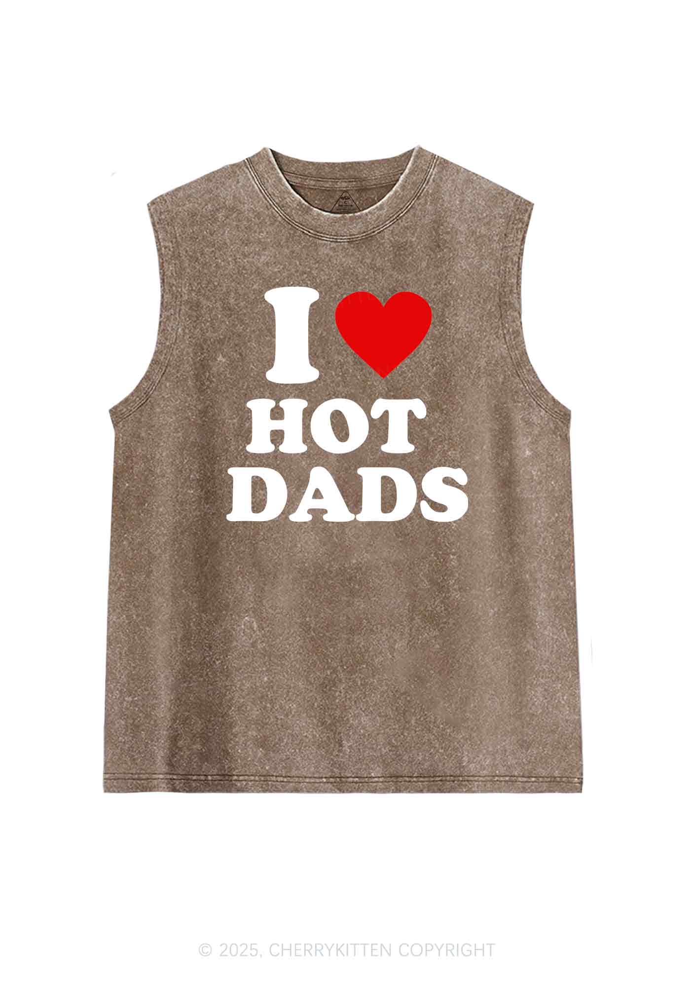 I Love Hot Dads Y2K Washed Tank Cherrykitten