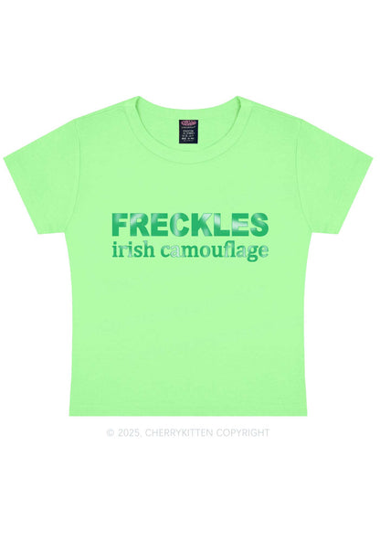 Freckles Irish Camouflage St Patricks Y2K Baby Tee Cherrykitten