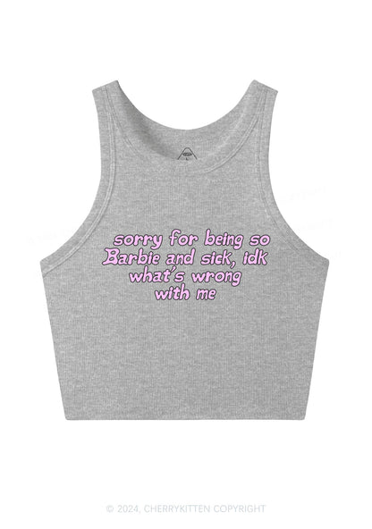 Sorry For Being So Sick Y2K Crop Tank Top Cherrykitten