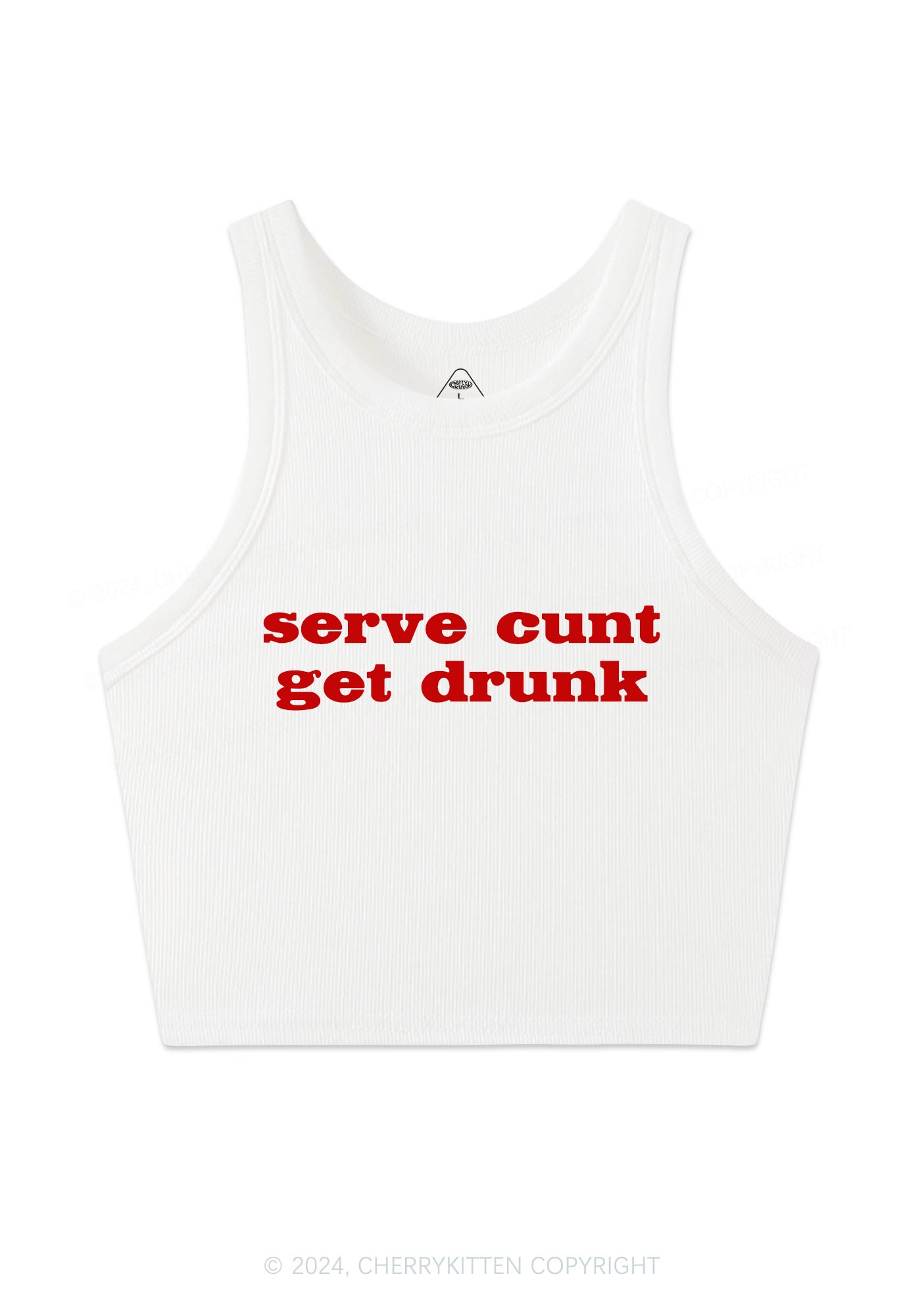 Serve Cxxt Get Drunk Y2K Crop Tank Top Cherrykitten