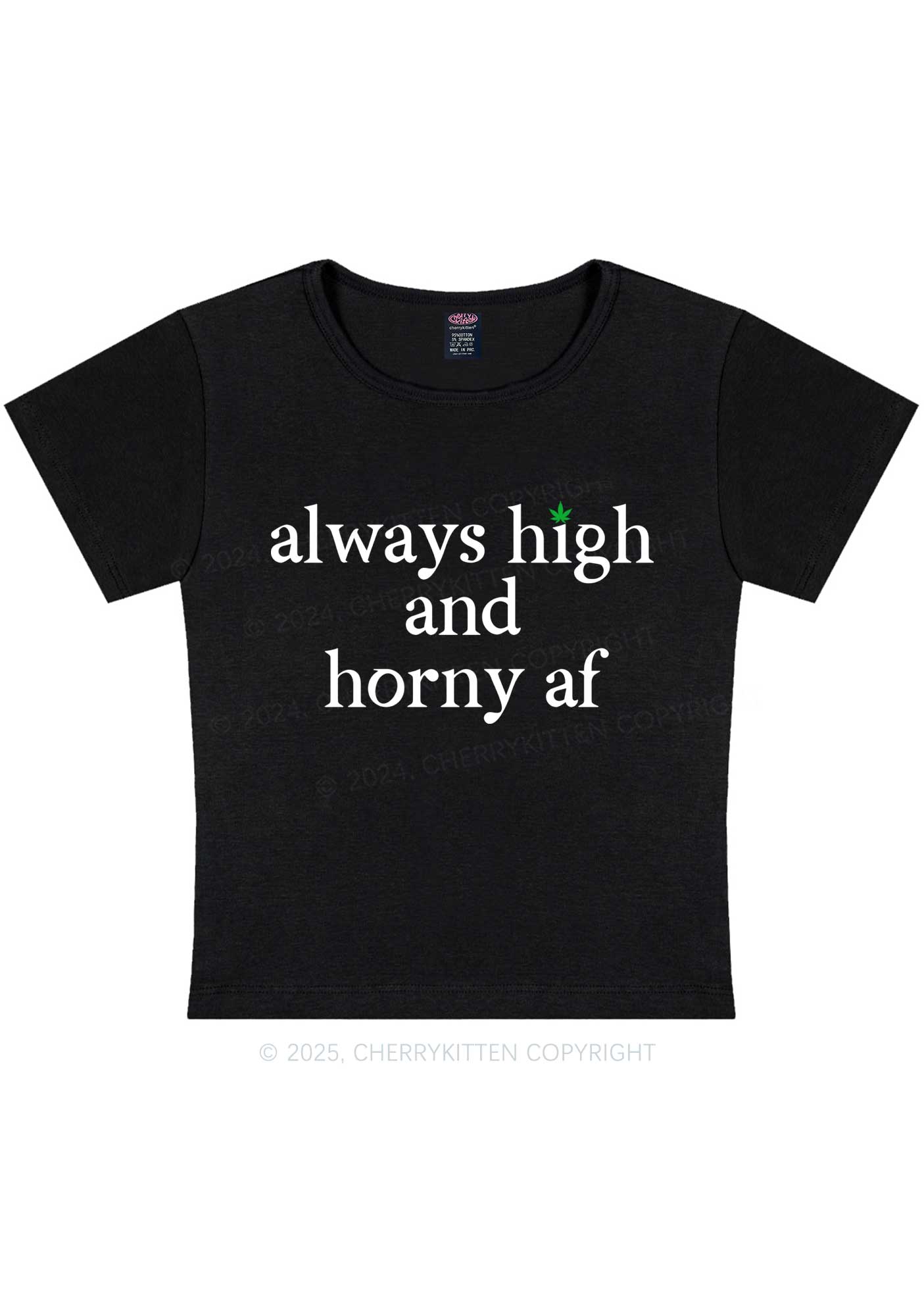 Always High Y2K Baby Tee Cherrykitten